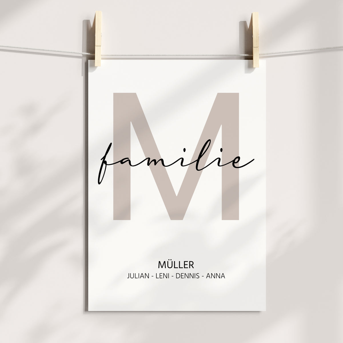 Familie Poster Buchstabe Zuhause Home personalisiert