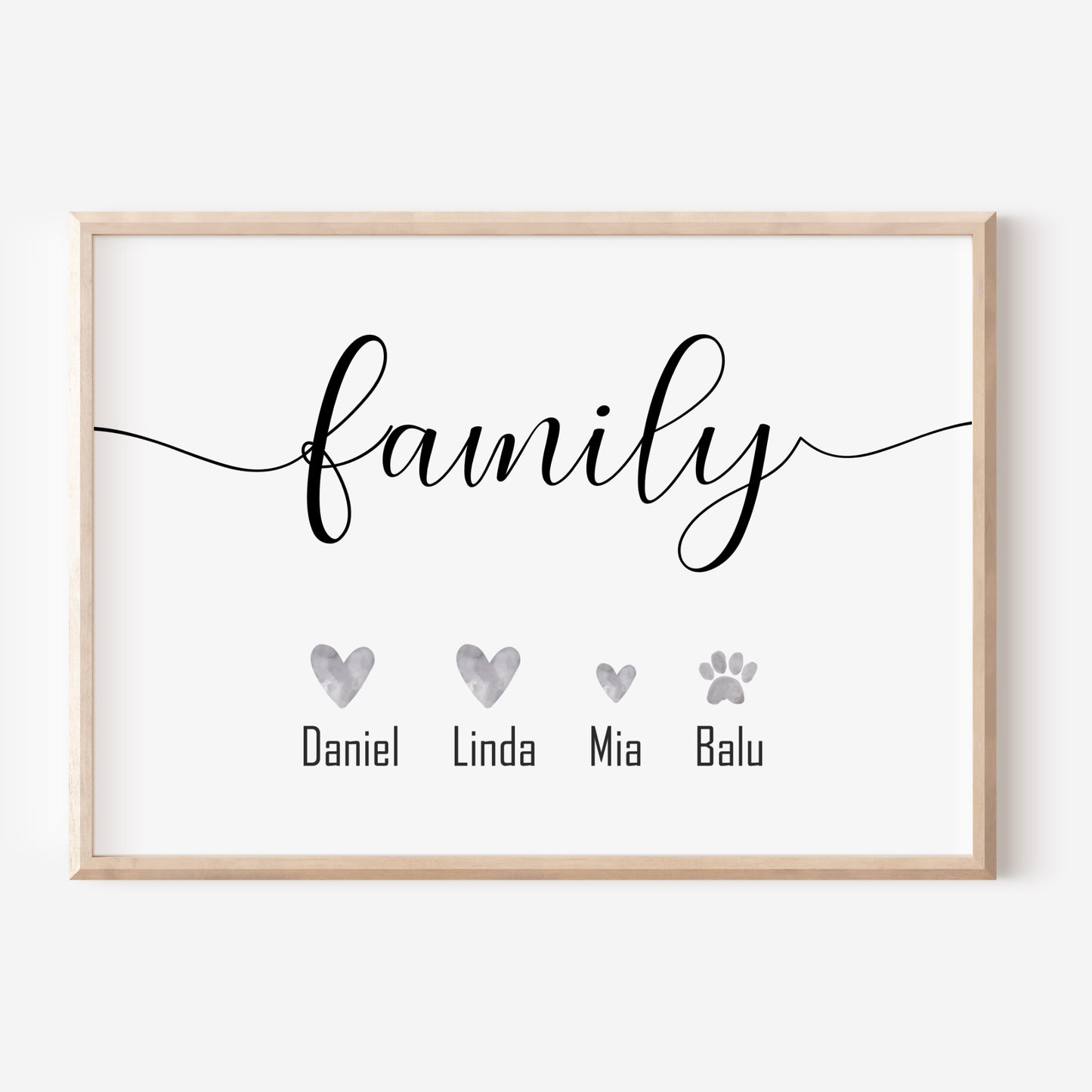family Poster Familie Zuhause personalisiert