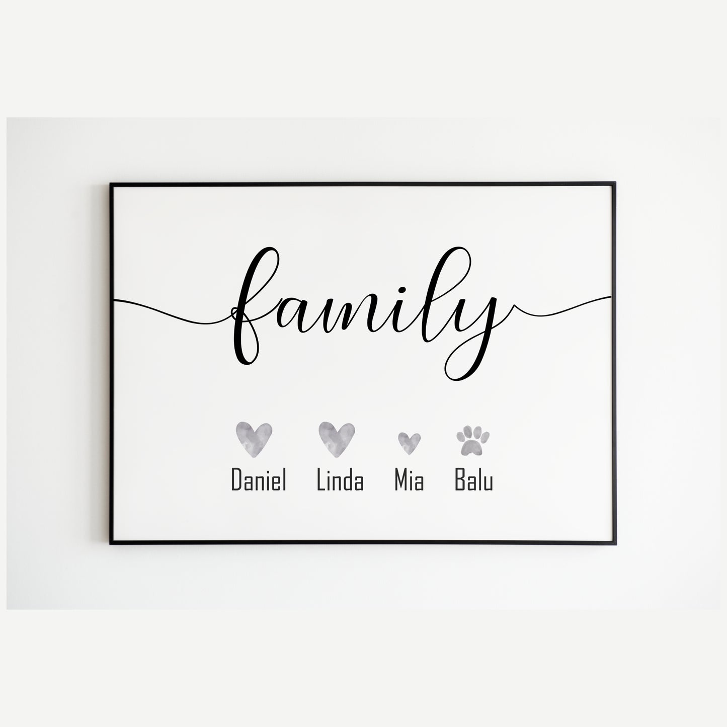 family Poster Familie Zuhause personalisiert