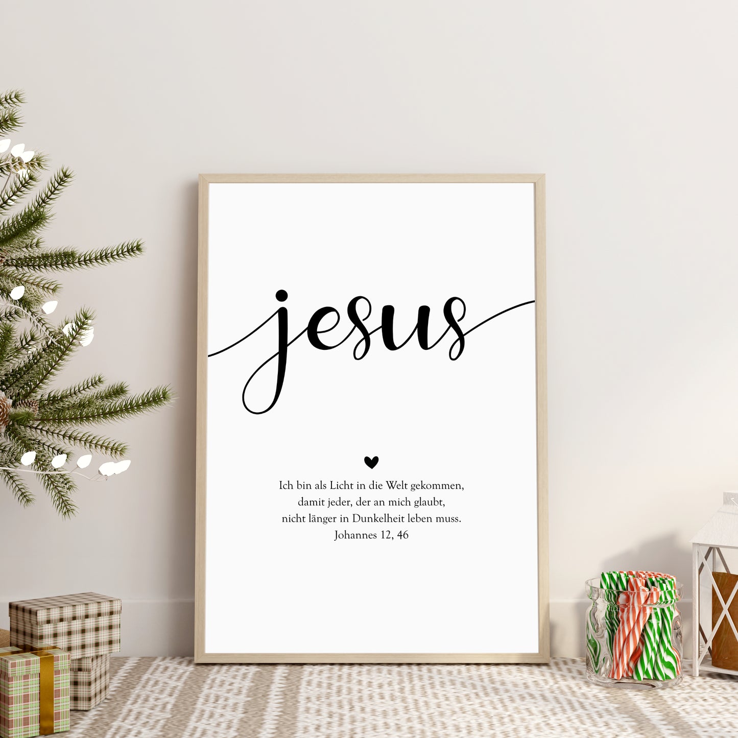 Weihnachten Poster Jesus Psalm Bibelvers Weihnachtsdeko Weihnachtsposter Gott Glaube