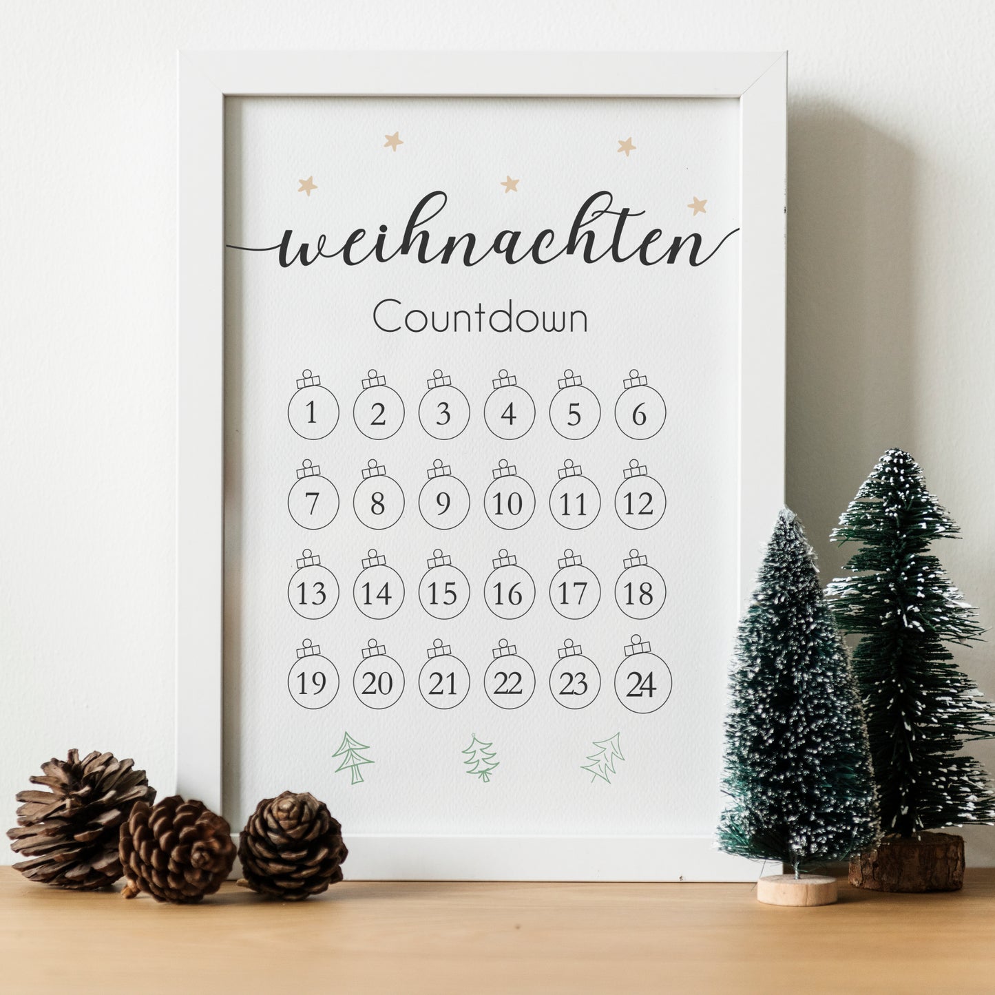 Weihnachten Poster Countdown Weihnachtsdekoration Weihnachtskalender