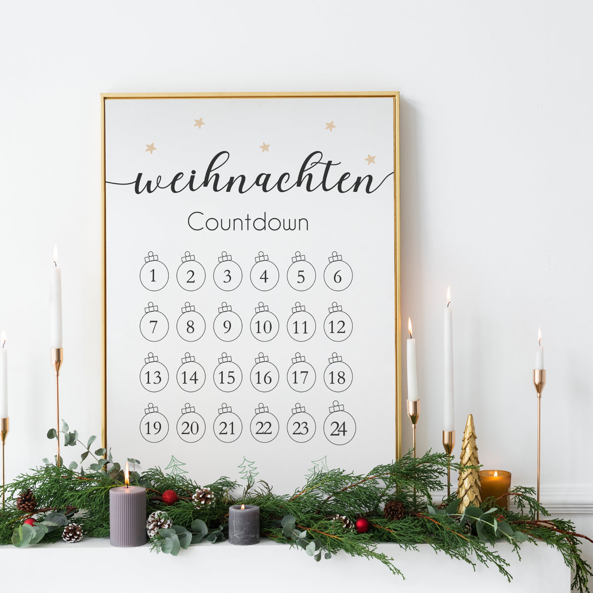 Weihnachten Poster Countdown Weihnachtsdekoration Weihnachtskalender