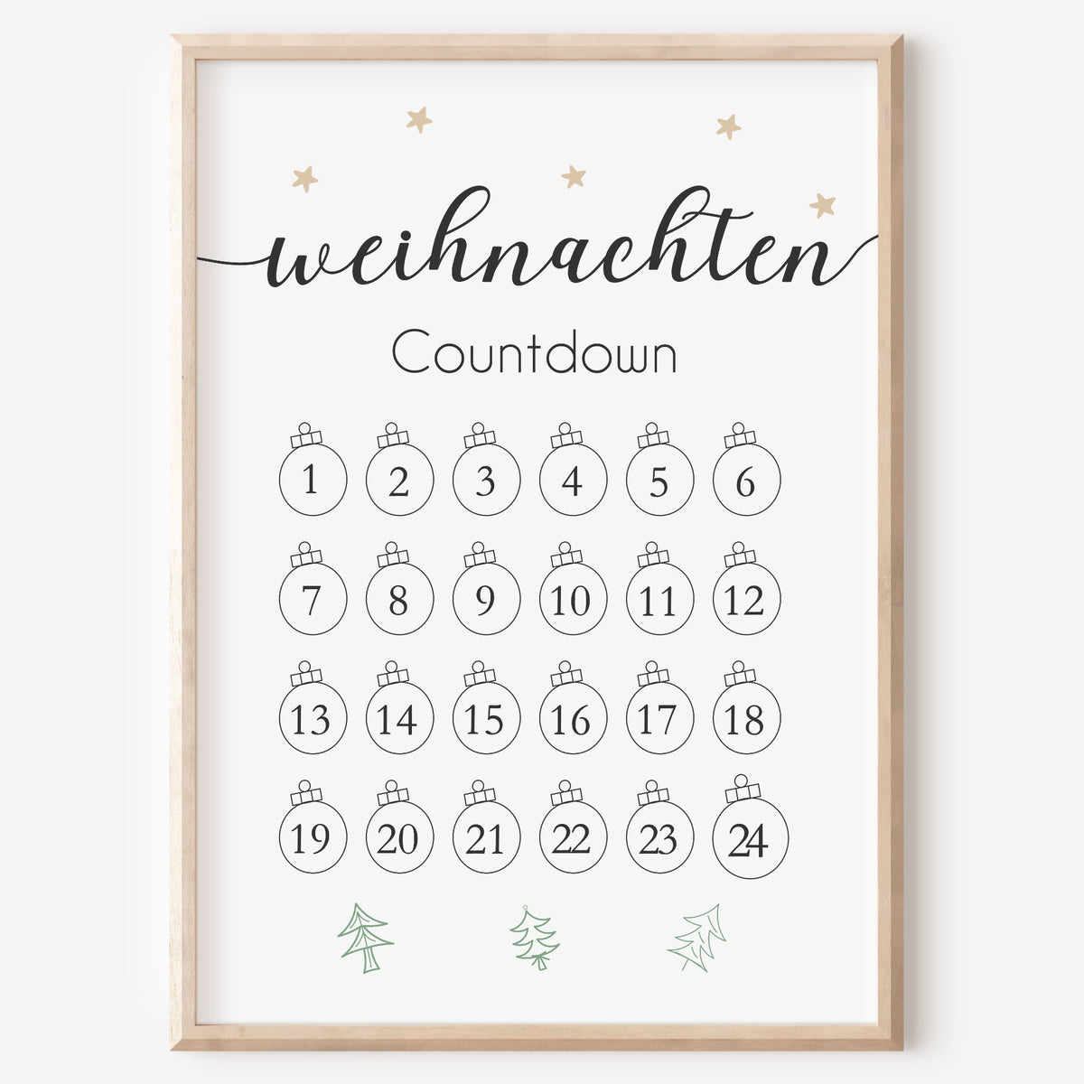Weihnachten Poster Countdown Weihnachtsdekoration Weihnachtskalender