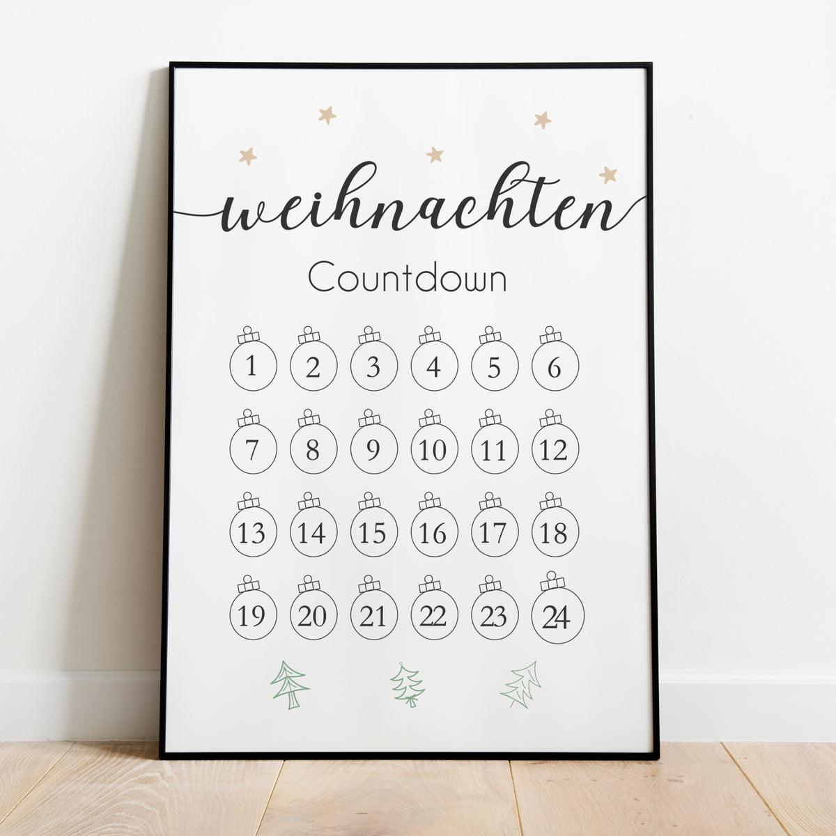 Weihnachten Poster Countdown Weihnachtsdekoration Weihnachtskalender
