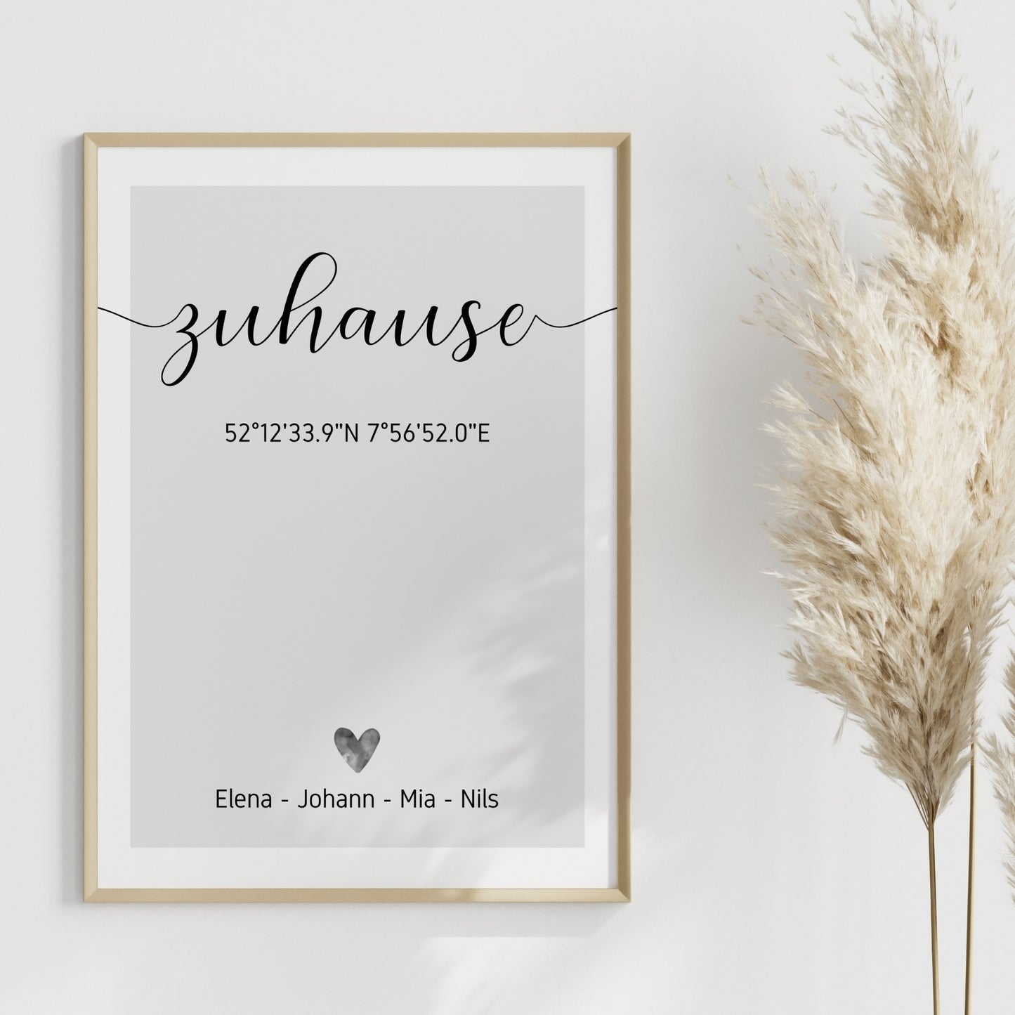 Poster Zuhause GPS Koordinaten Familie Home personalisiert