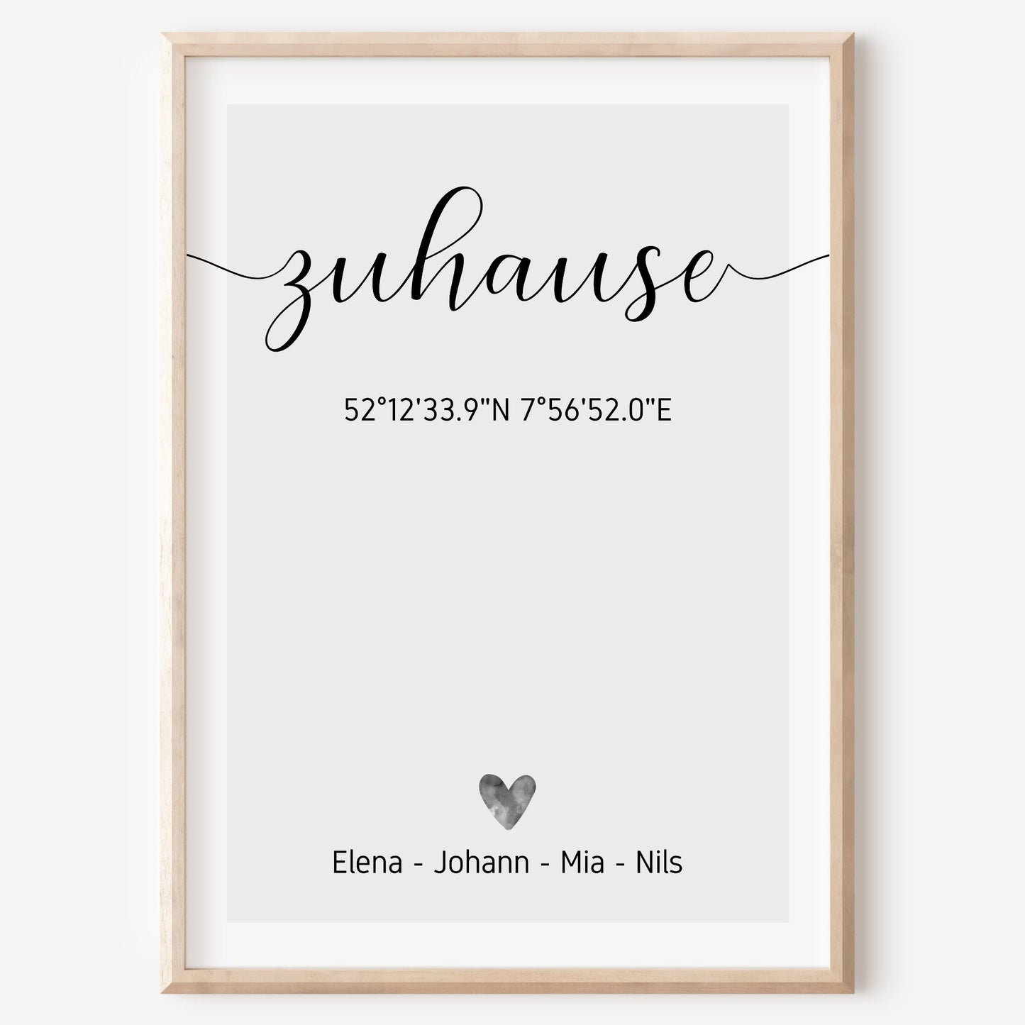 Poster Zuhause GPS Koordinaten Familie Home personalisiert
