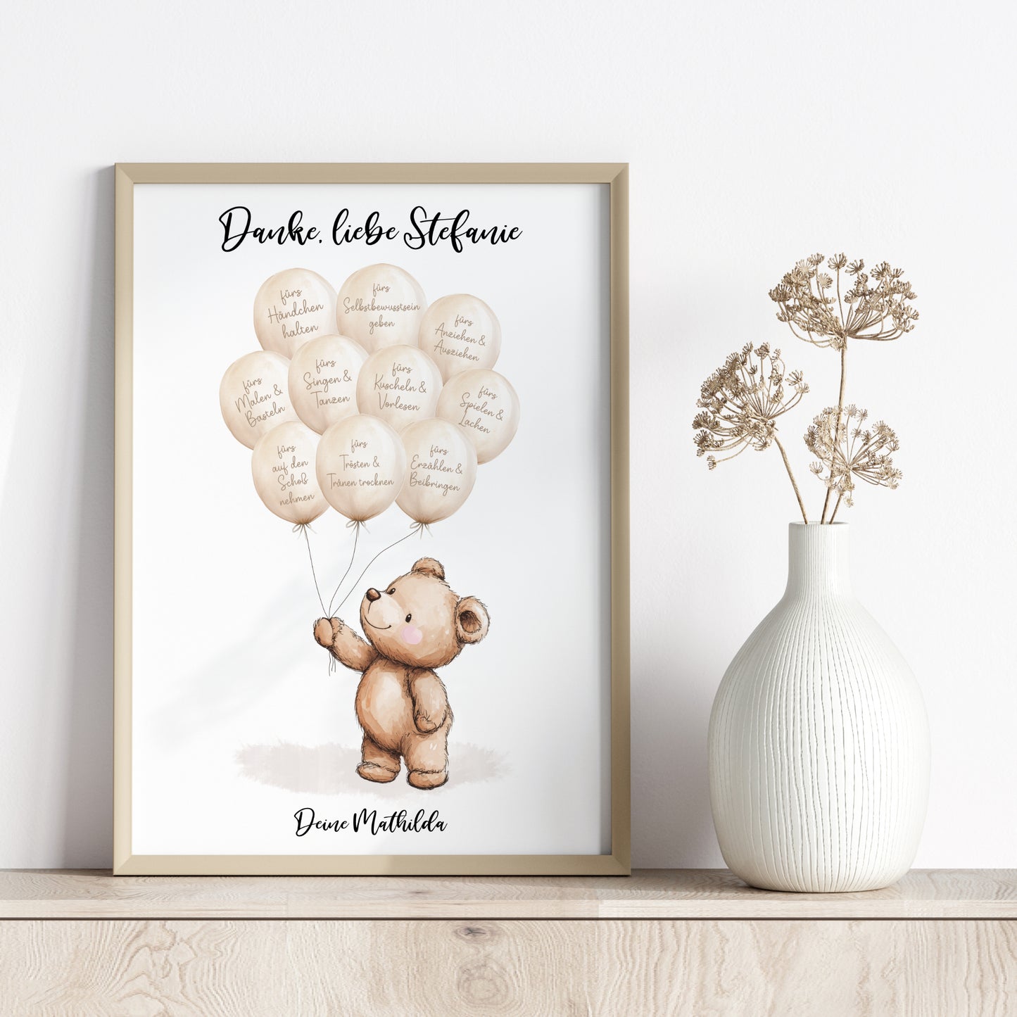 Abschiedsgeschenk Danke Kita Erzieherin Kindergarten Bär Ballons