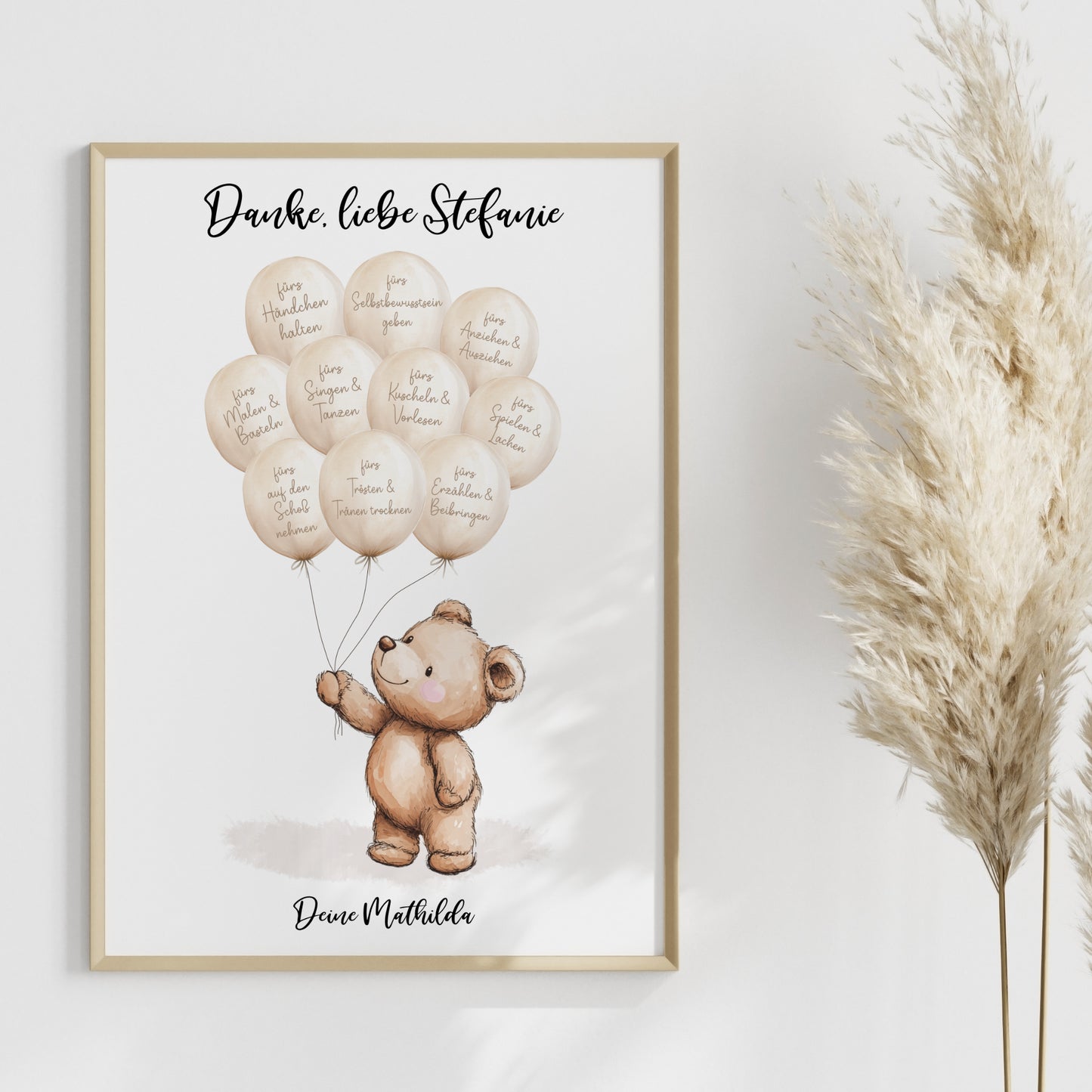 Abschiedsgeschenk Danke Kita Erzieherin Kindergarten Bär Ballons