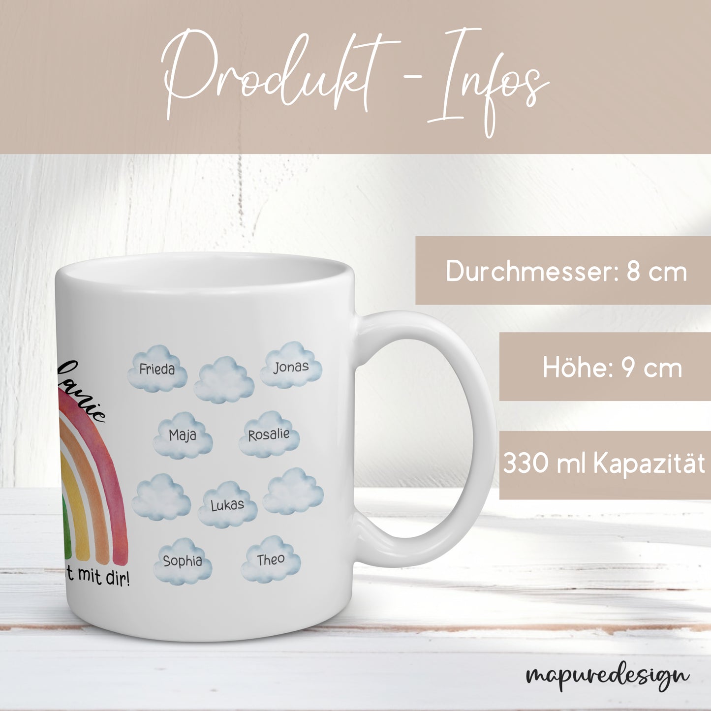 Abschiedsgeschenk Kindergarten Tasse Becher | Erzieherin | Tagesmutter | Verabschiedung | Kita | Kinderpflegerin | Dankeschön | Regenbogen