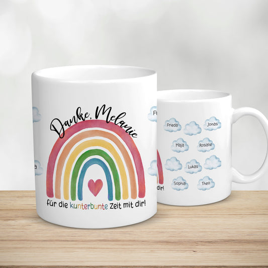 Abschiedsgeschenk Kindergarten Tasse Becher | Erzieherin | Tagesmutter | Verabschiedung | Kita | Kinderpflegerin | Dankeschön | Regenbogen