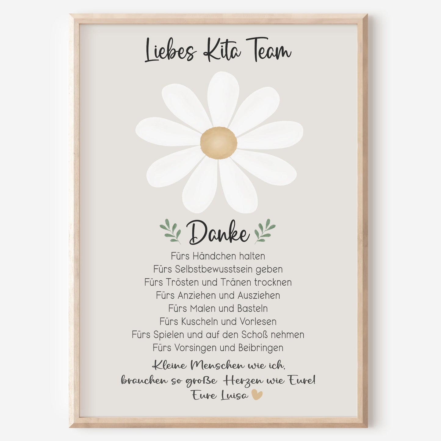 Abschiedsgeschenk Kita | Erzieherin Kindergarten Kinderpflegerin Tagesmutter Geschenk Danke Gänseblümchen