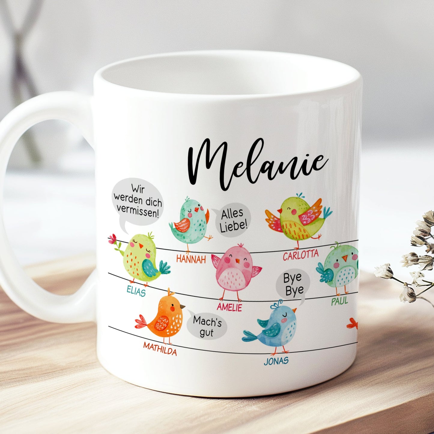 Abschiedsgeschenk Kindergarten Tasse Becher | Erzieherin | Tagesmutter | Verabschiedung | Kita Schule | Kinderpflegerin | Dankeschön | Vögel