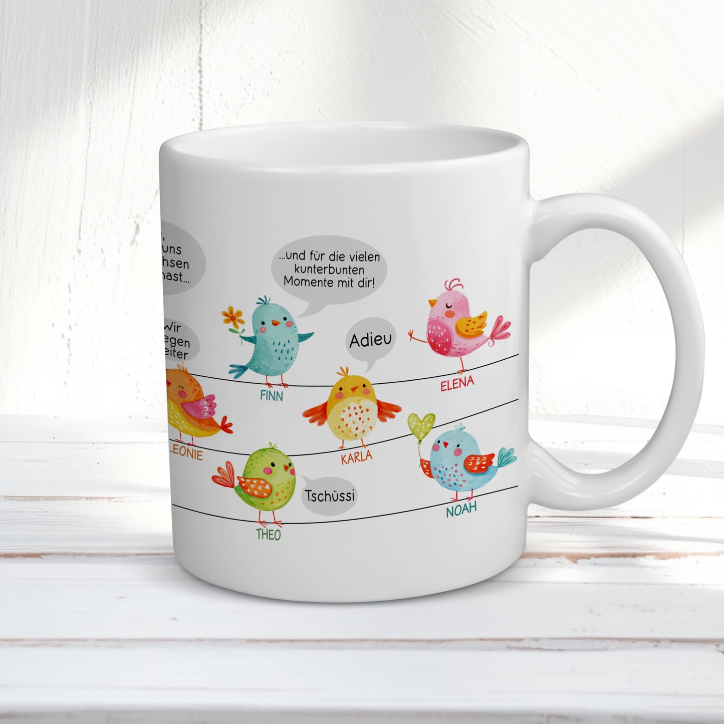 Abschiedsgeschenk Kindergarten Tasse Becher | Erzieherin | Tagesmutter | Verabschiedung | Kita Schule | Kinderpflegerin | Dankeschön | Vögel
