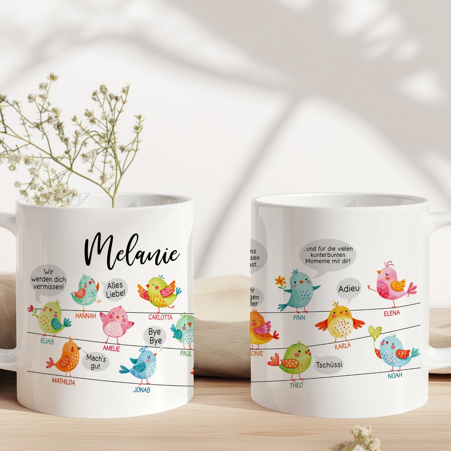 Abschiedsgeschenk Kindergarten Tasse Becher | Erzieherin | Tagesmutter | Verabschiedung | Kita Schule | Kinderpflegerin | Dankeschön | Vögel