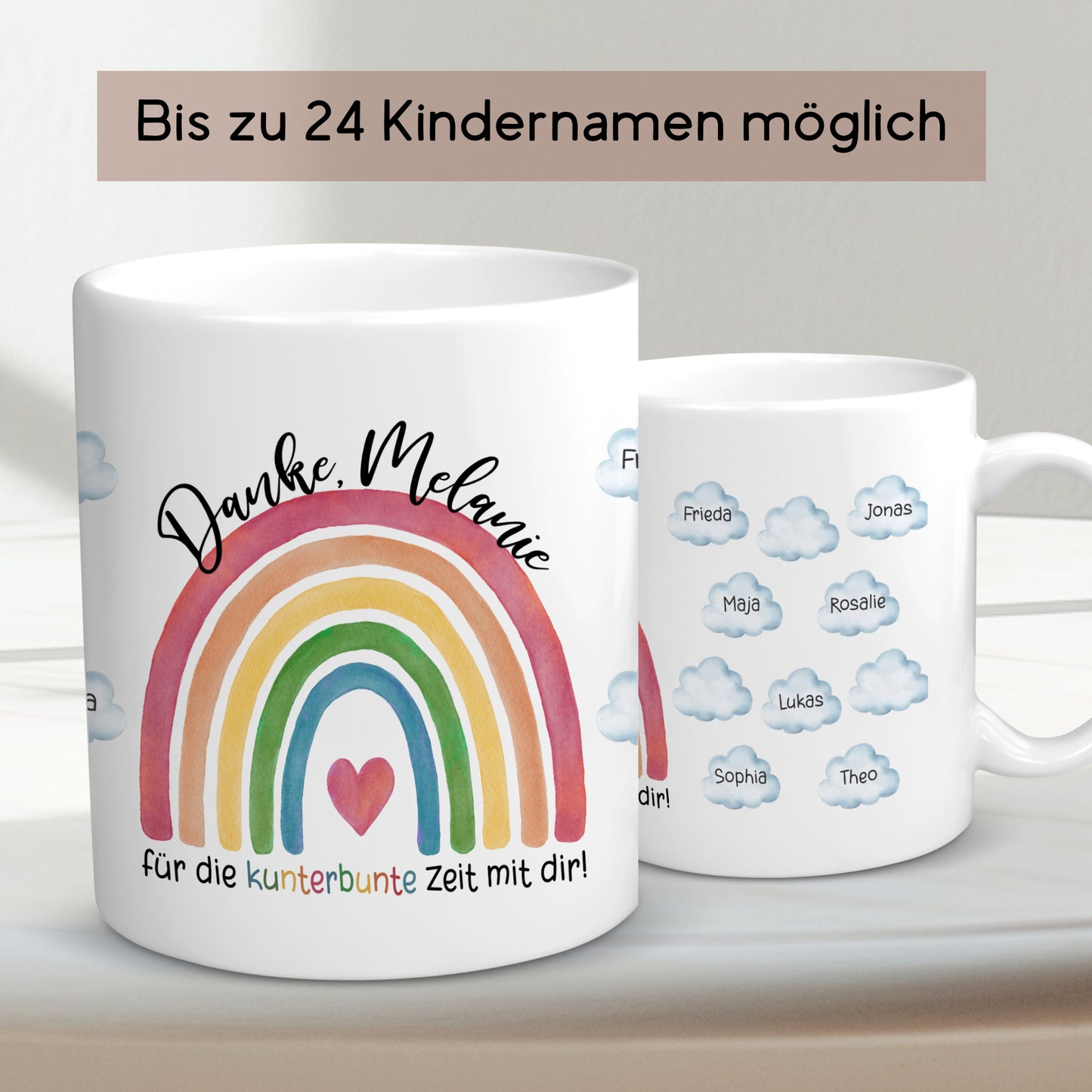 Abschiedsgeschenk Kindergarten Tasse Becher | Erzieherin | Tagesmutter | Verabschiedung | Kita | Kinderpflegerin | Dankeschön | Regenbogen