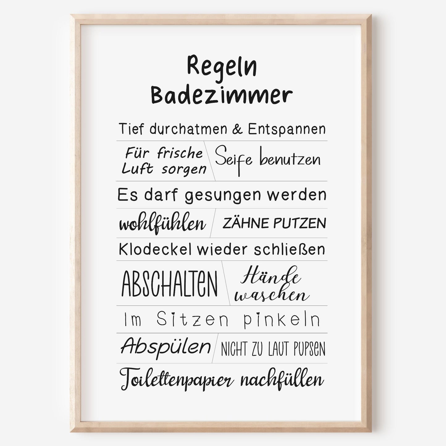 Badezimmer Regeln Poster Badezimmer Toilette Gäste WC