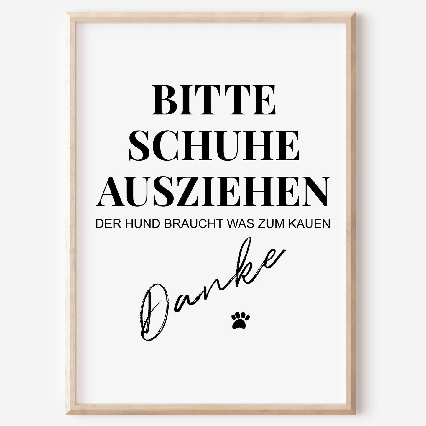 Schuhe ausziehen Poster Hund Zuhause Familie Home