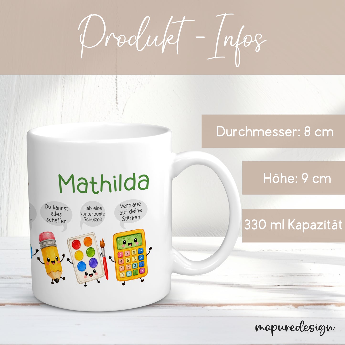 Geschenk Einschulung Tasse Schulanfang personalisiert mit Namen Schulkind Einschulungsgeschenk Schulstart