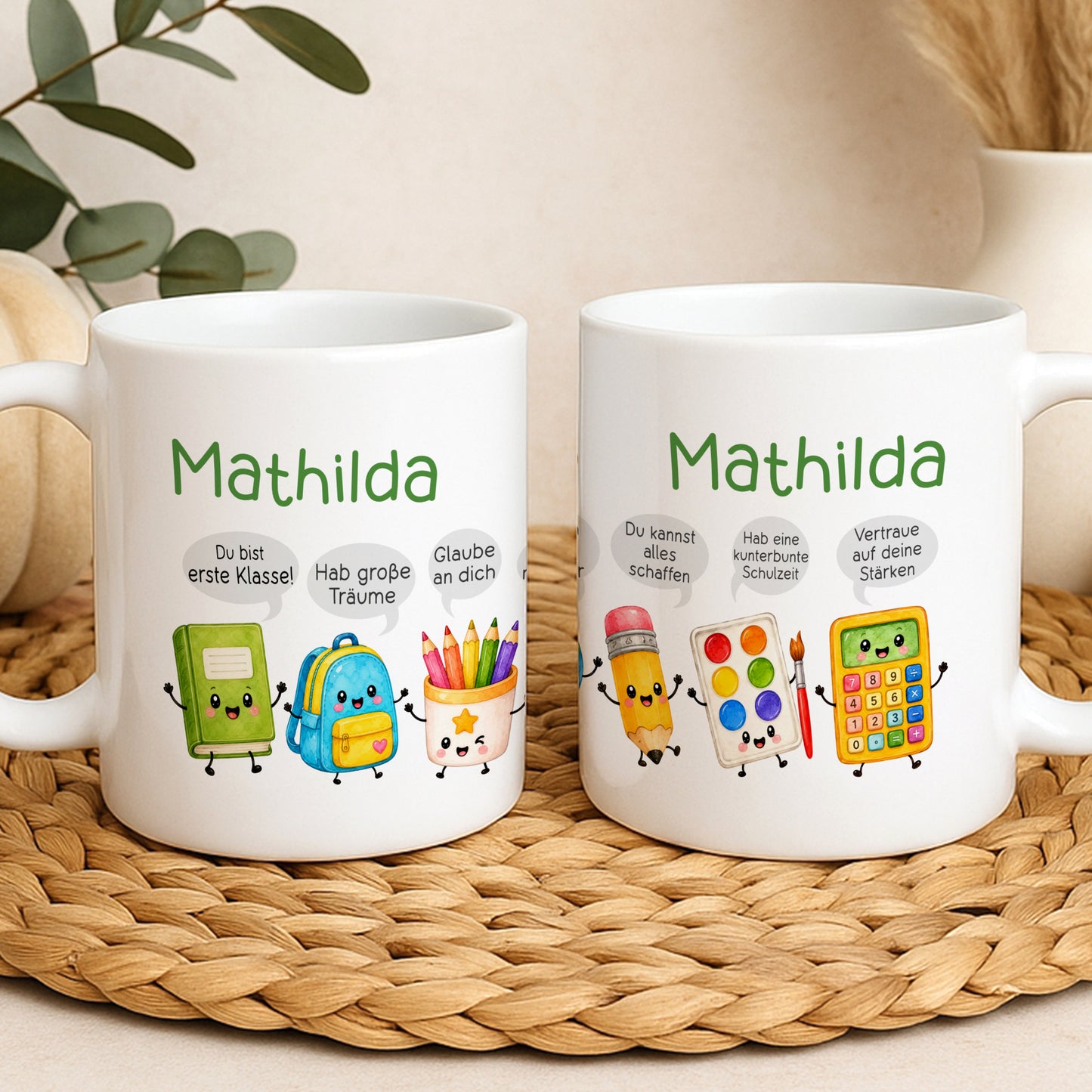Geschenk Einschulung Tasse Schulanfang personalisiert mit Namen Schulkind Einschulungsgeschenk Schulstart