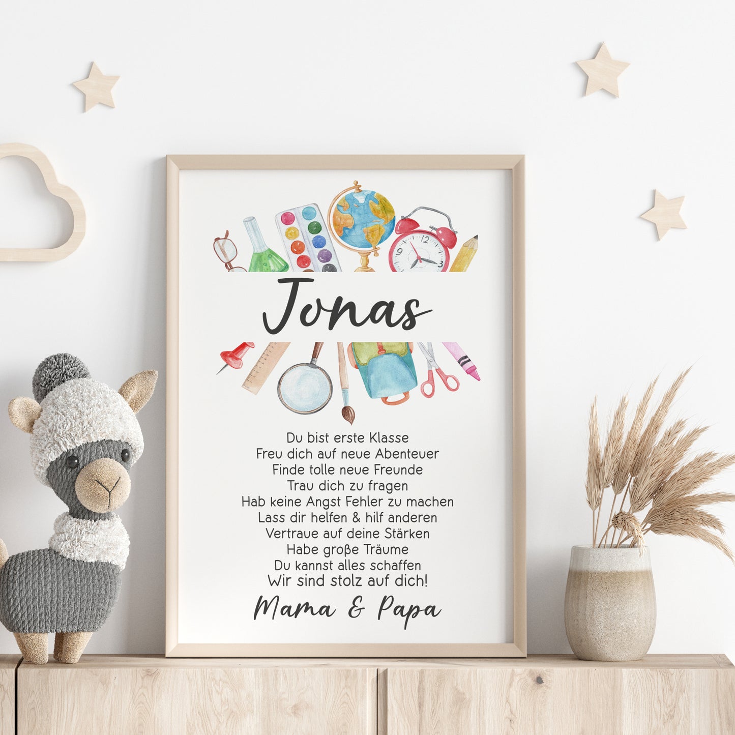 Einschulung Poster Affirmation Schulanfang 1. Klasse Schule Mädchen Jungen personalisiert
