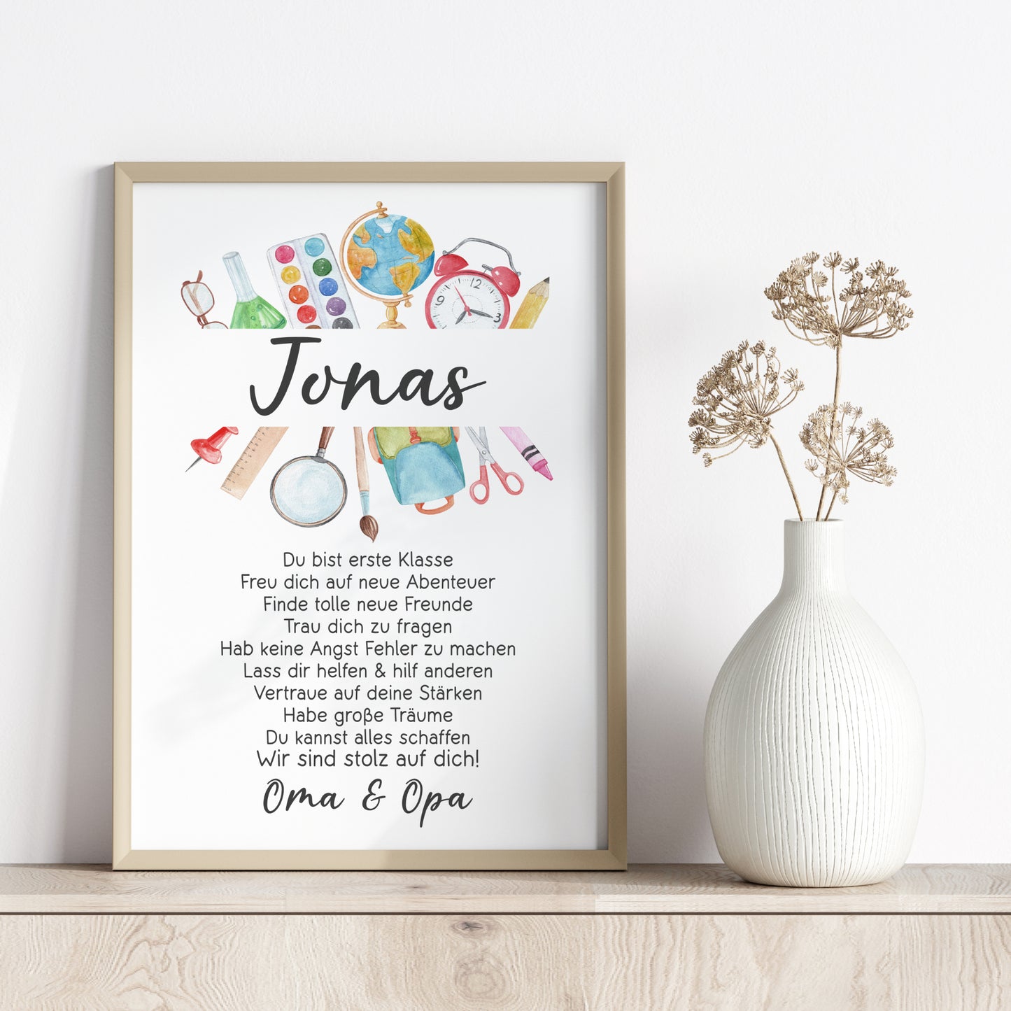 Einschulung Poster Affirmation Schulanfang 1. Klasse Schule Mädchen Jungen personalisiert