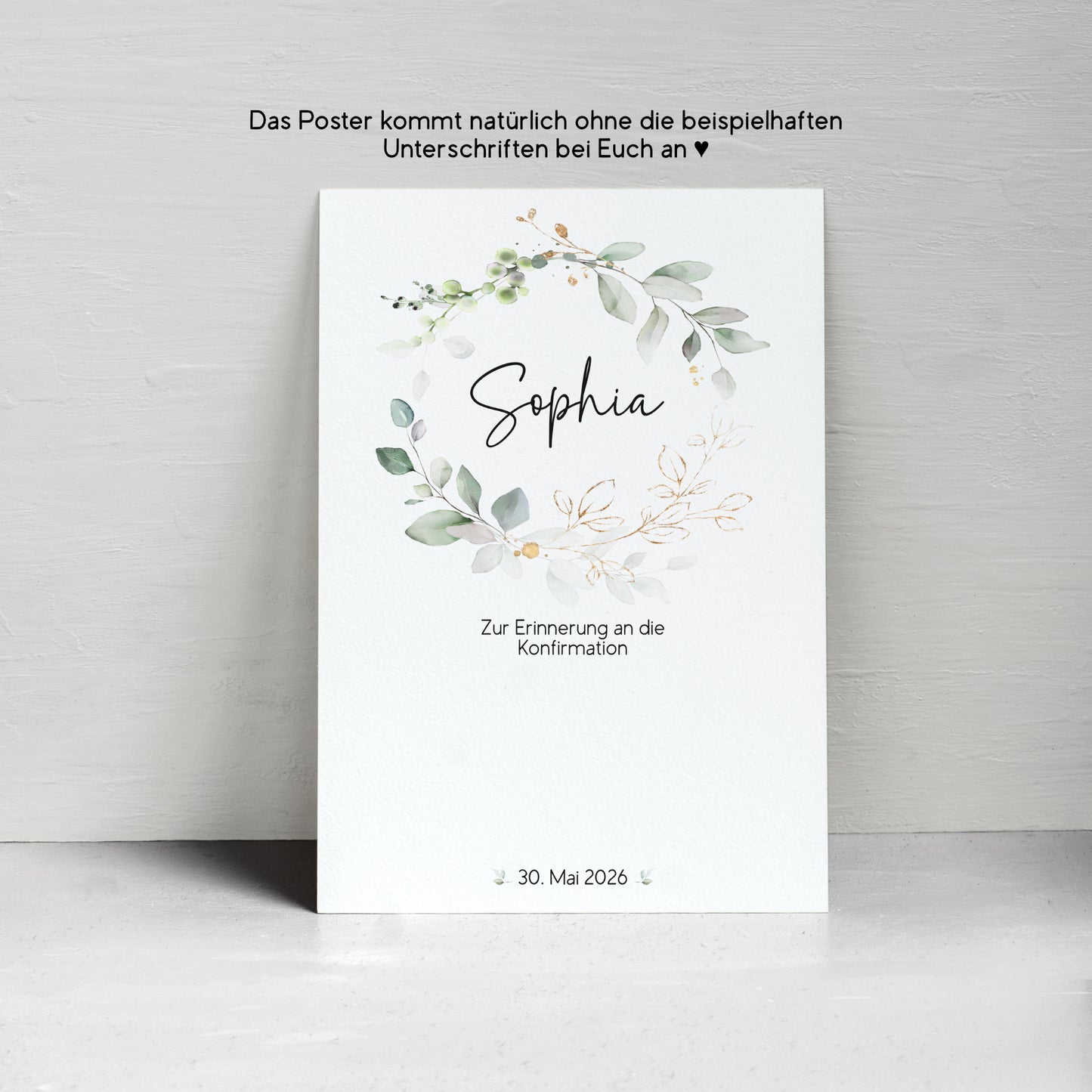 Konfirmation Gästeposter Unterschreiben Eukalyptus Gästebuch personalisiert Taufgästebuch Gästebild