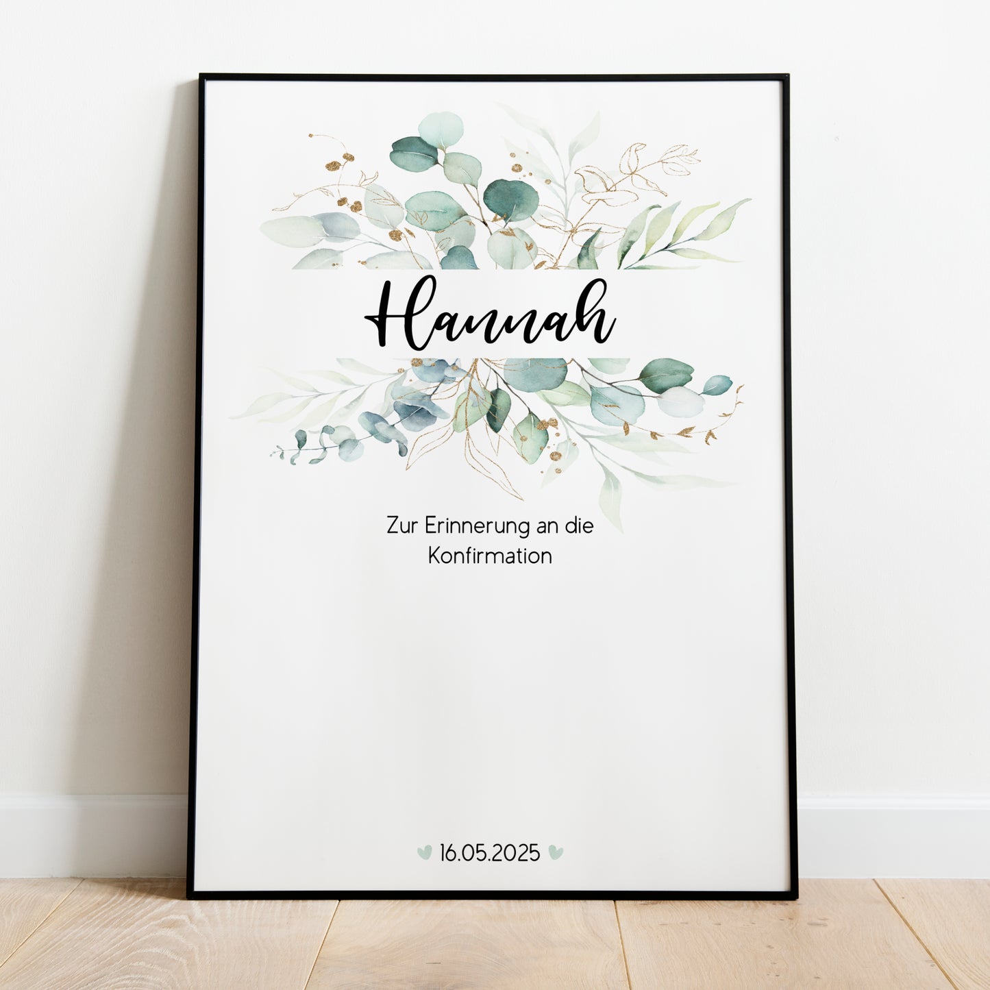 Konfirmation Gästeposter Unterschreiben Eukalyptus Gästebuch personalisiert Taufgästebuch Firmung Gästebild