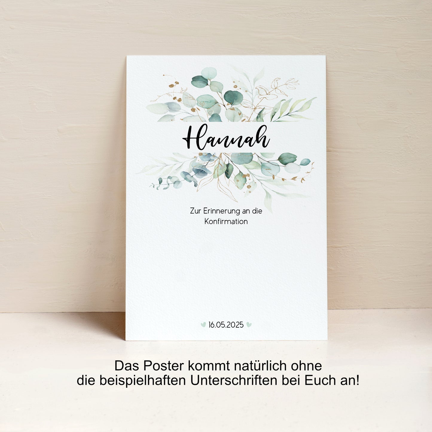 Konfirmation Gästeposter Unterschreiben Eukalyptus Gästebuch personalisiert Taufgästebuch Firmung Gästebild