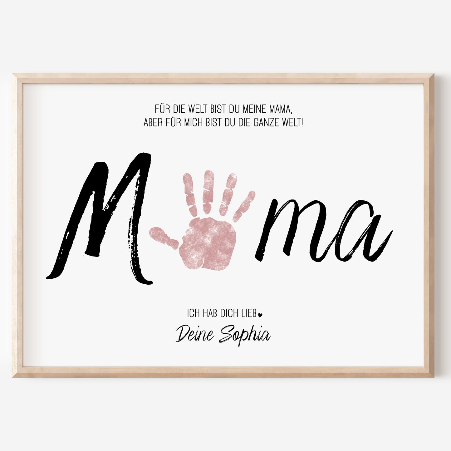 Handabdruck Kinder Baby Geschenk für Mama Vorlage personalisiert mit Namen Muttertag