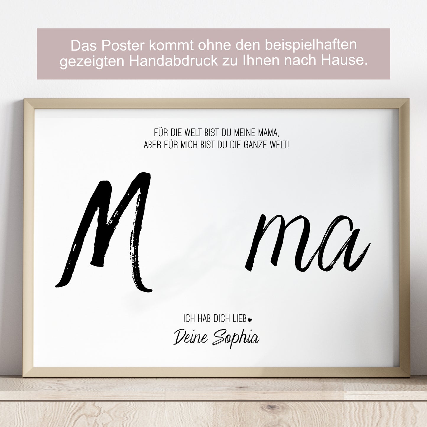 Handabdruck Kinder Baby Geschenk für Mama Vorlage personalisiert mit Namen Muttertag