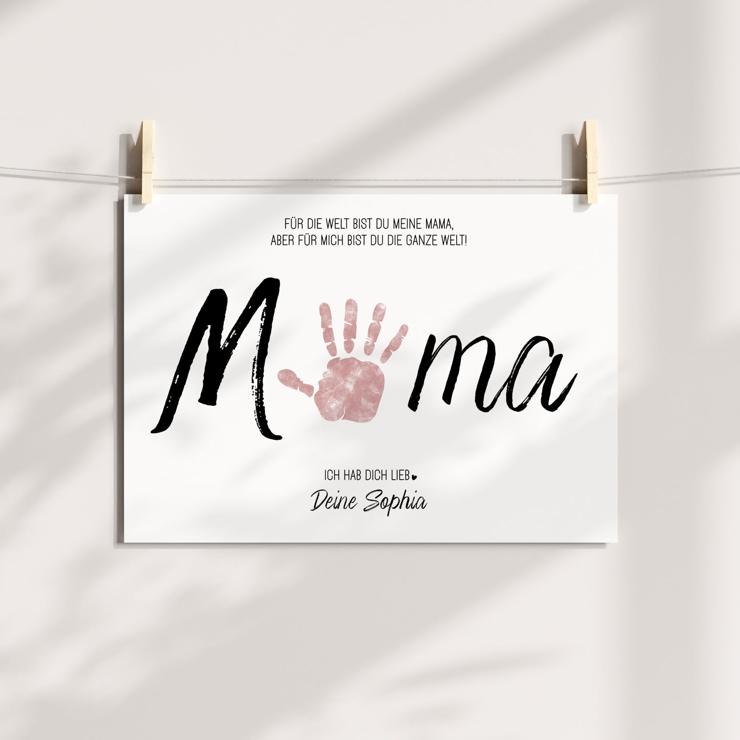 Handabdruck Kinder Baby Geschenk für Mama Vorlage personalisiert mit Namen Muttertag