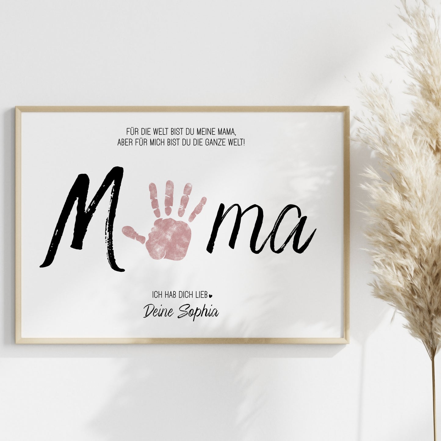 Handabdruck Kinder Baby Geschenk für Mama Vorlage personalisiert mit Namen Muttertag