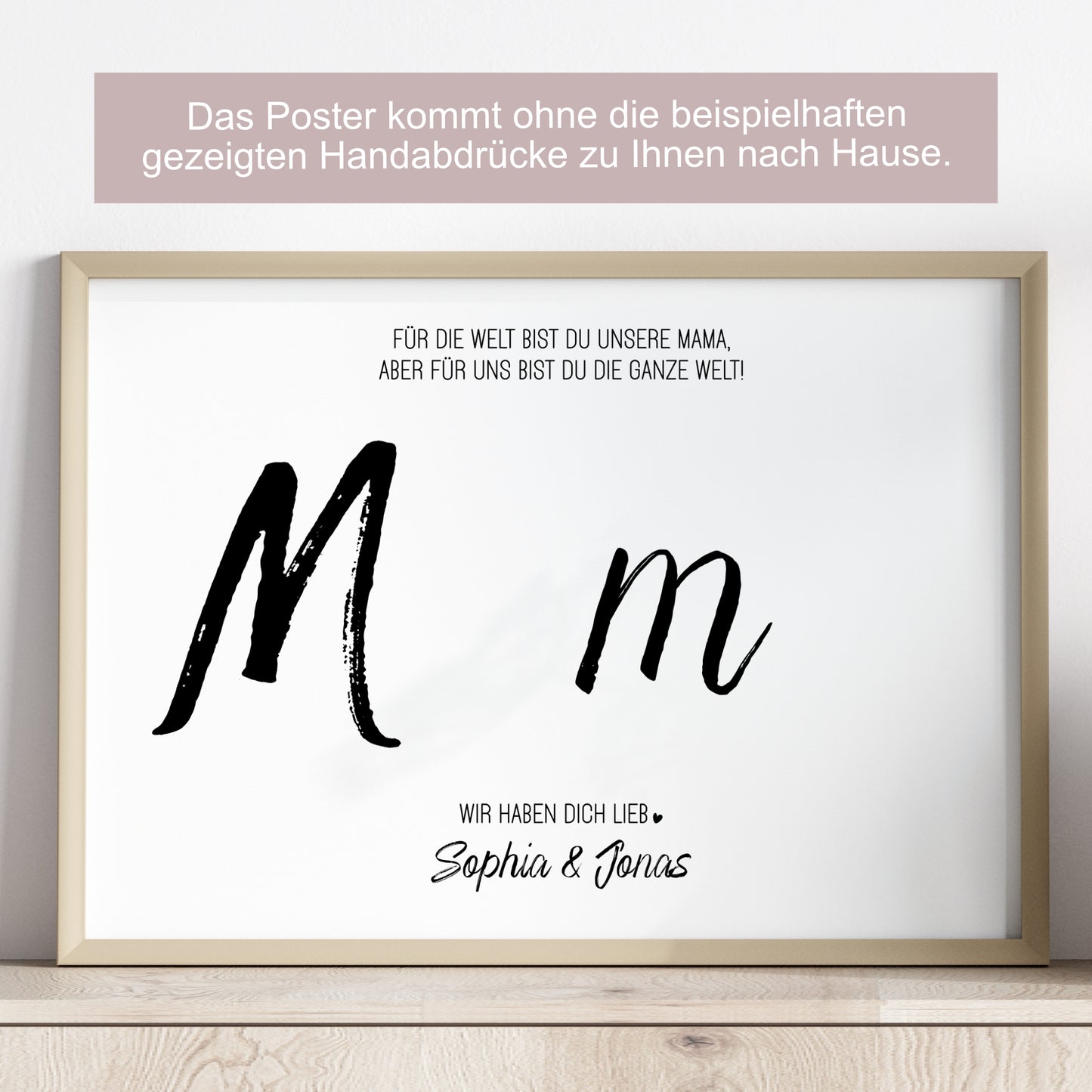 Handabdruck Kinder Baby Geschenk für Mama Vorlage personalisiert mit Namen Muttertag