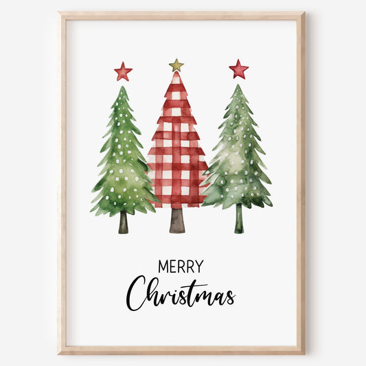 Poster Weihnachten Weihnachtsbaum Weihnachtsdeko Weihnachtsgeschenk Tannenbaum Aquarell