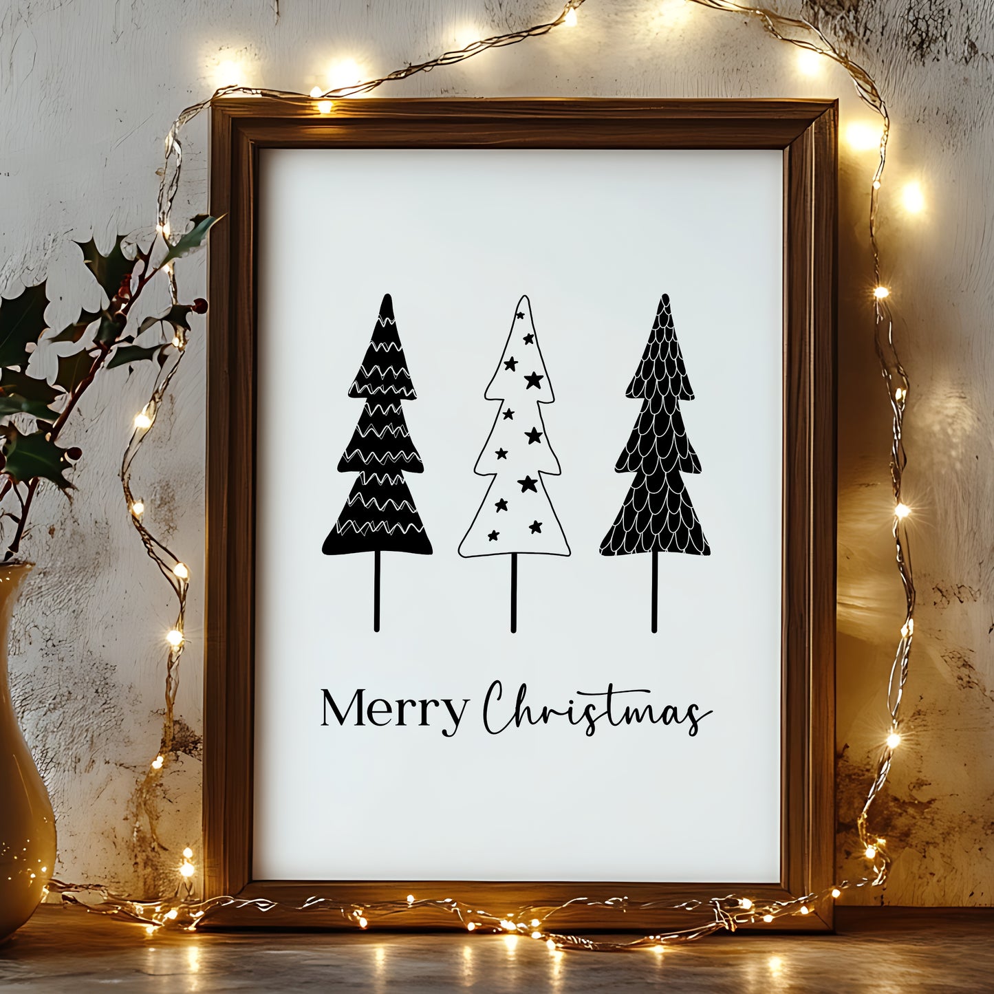 Poster Weihnachten Weihnachtsbaum Ho Ho Ho Weihnachtsdeko Weihnachtsgeschenk Tannenbaum Weihnachtsschmuck Weihnachtsposter