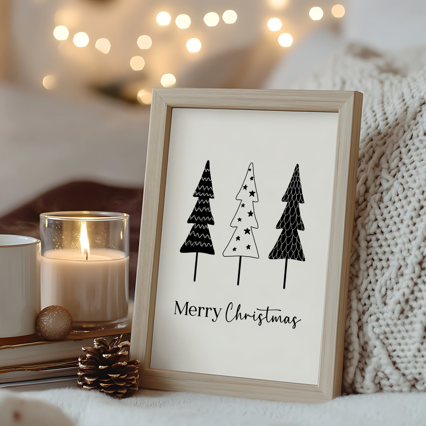 Poster Weihnachten Weihnachtsbaum Ho Ho Ho Weihnachtsdeko Weihnachtsgeschenk Tannenbaum Weihnachtsschmuck Weihnachtsposter