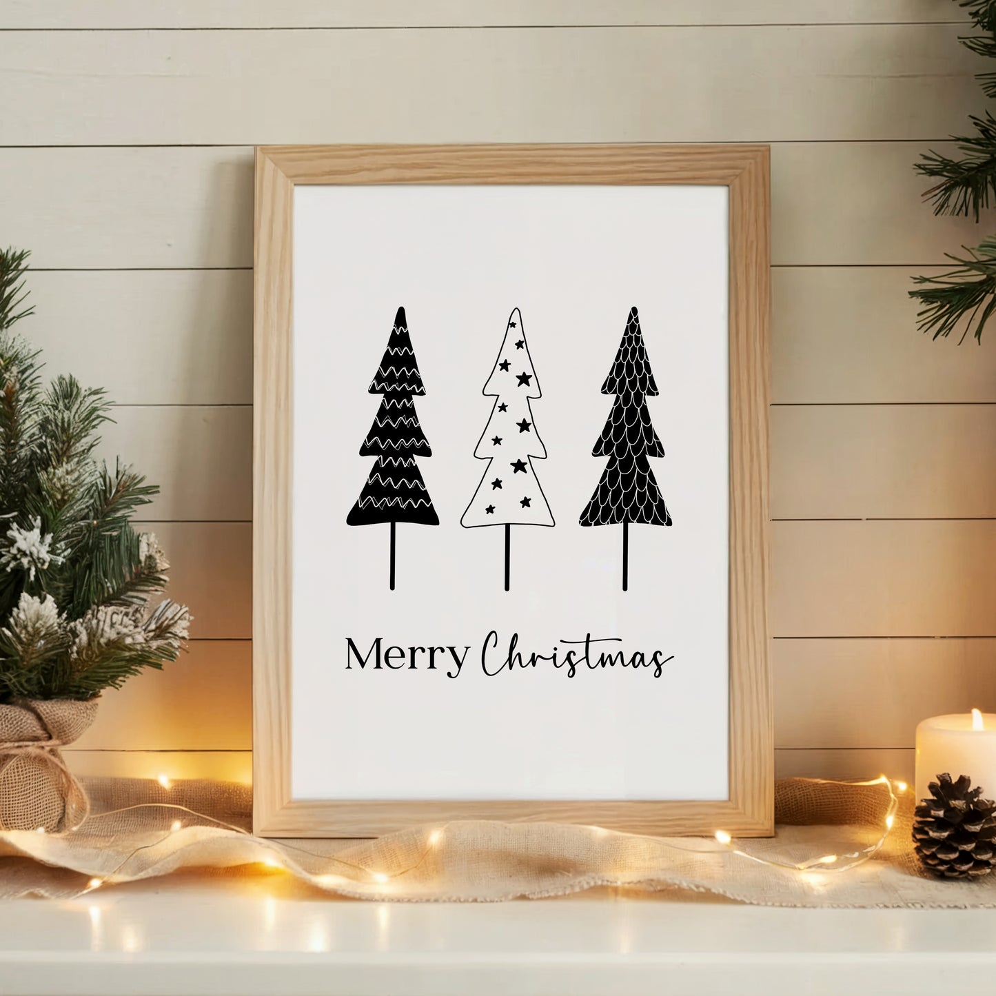 Poster Weihnachten Weihnachtsbaum Ho Ho Ho Weihnachtsdeko Weihnachtsgeschenk Tannenbaum Weihnachtsschmuck Weihnachtsposter