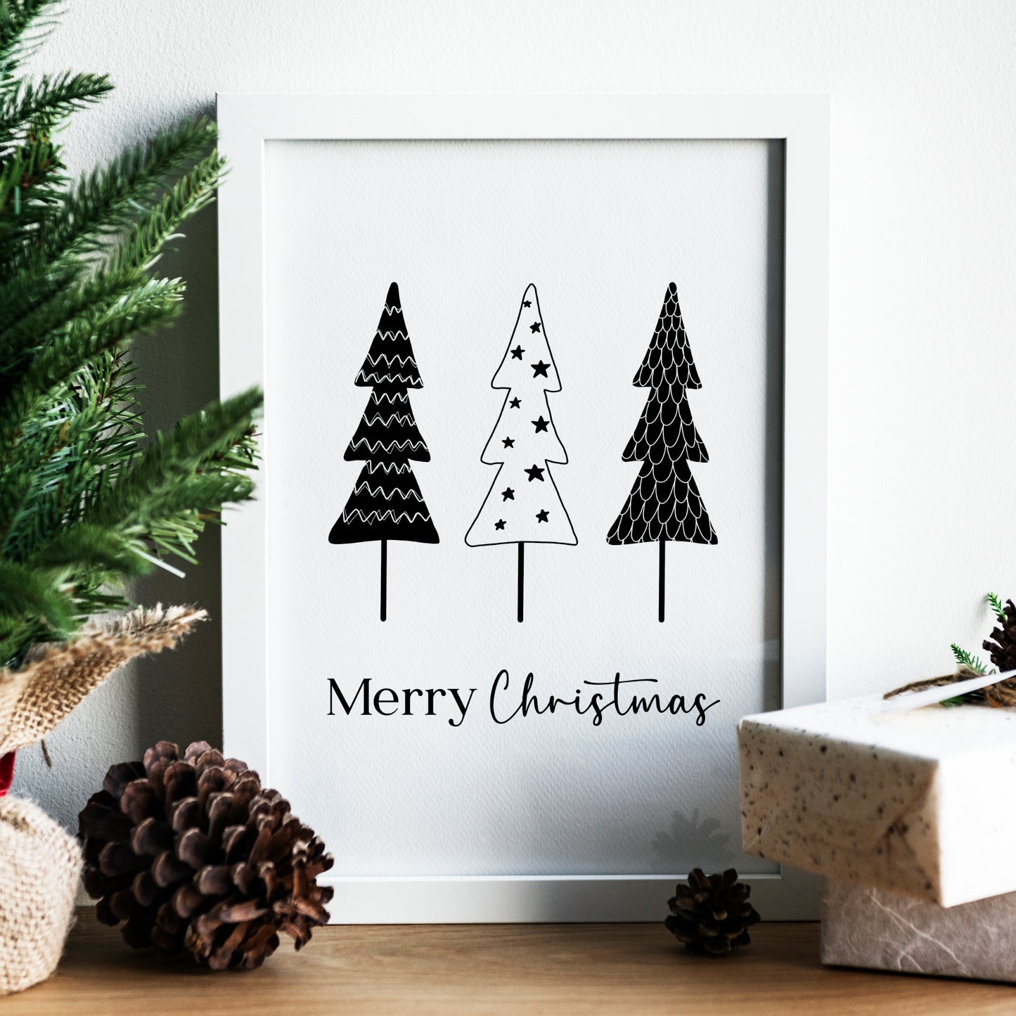 Poster Weihnachten Weihnachtsbaum Ho Ho Ho Weihnachtsdeko Weihnachtsgeschenk Tannenbaum Weihnachtsschmuck Weihnachtsposter