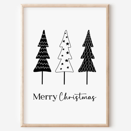 Poster Weihnachten Weihnachtsbaum Ho Ho Ho Weihnachtsdeko Weihnachtsgeschenk Tannenbaum Weihnachtsschmuck Weihnachtsposter