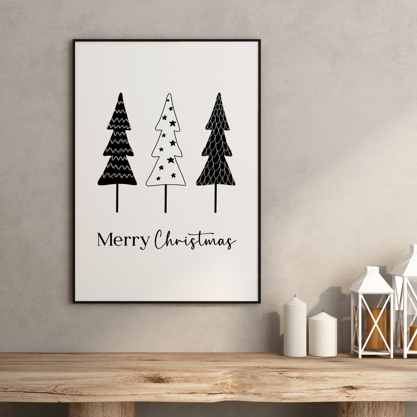 Poster Weihnachten Weihnachtsbaum Ho Ho Ho Weihnachtsdeko Weihnachtsgeschenk Tannenbaum Weihnachtsschmuck Weihnachtsposter