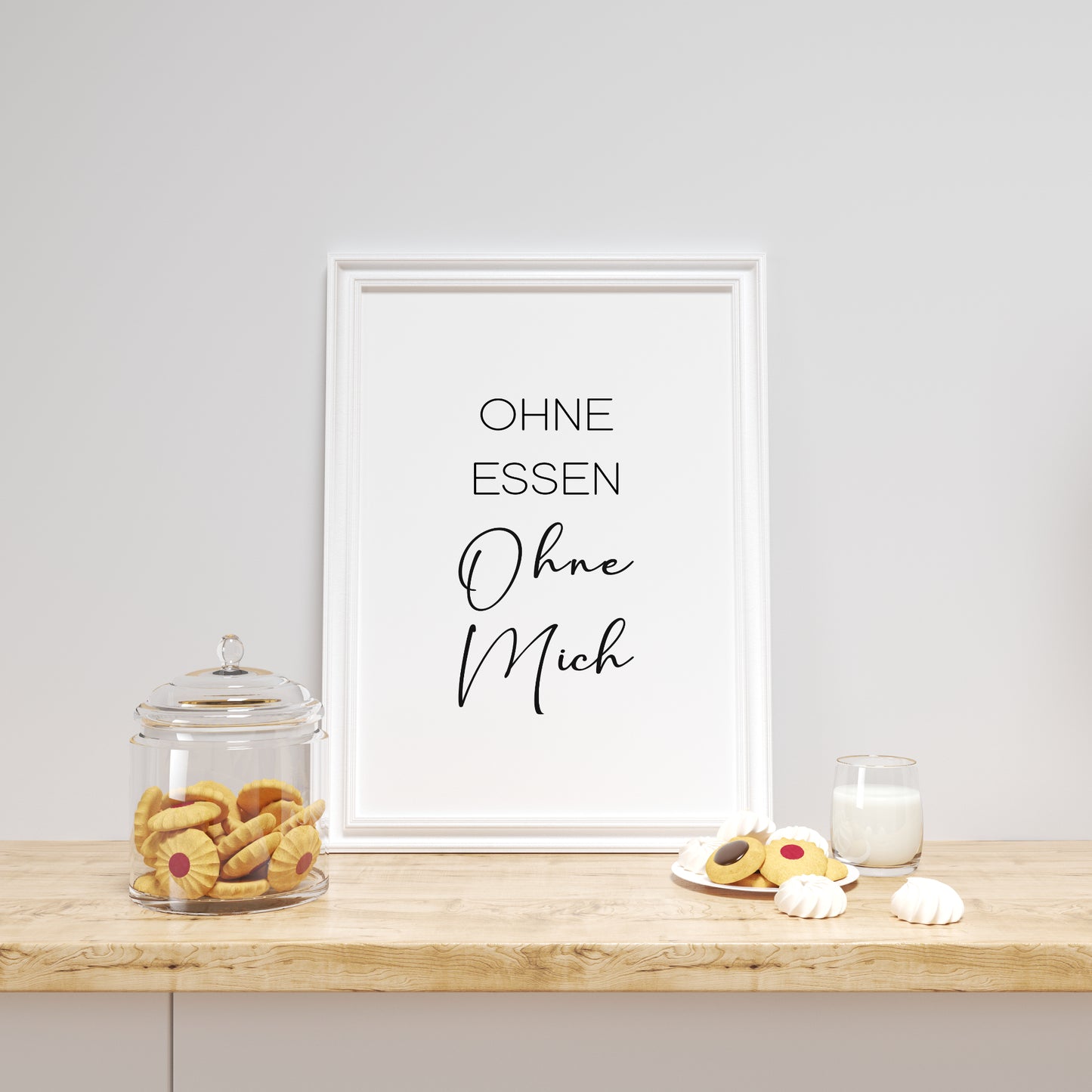 Ohne Essen Poster Küchenbild Familie Home Zuhause Wanddeko schwarz weiß