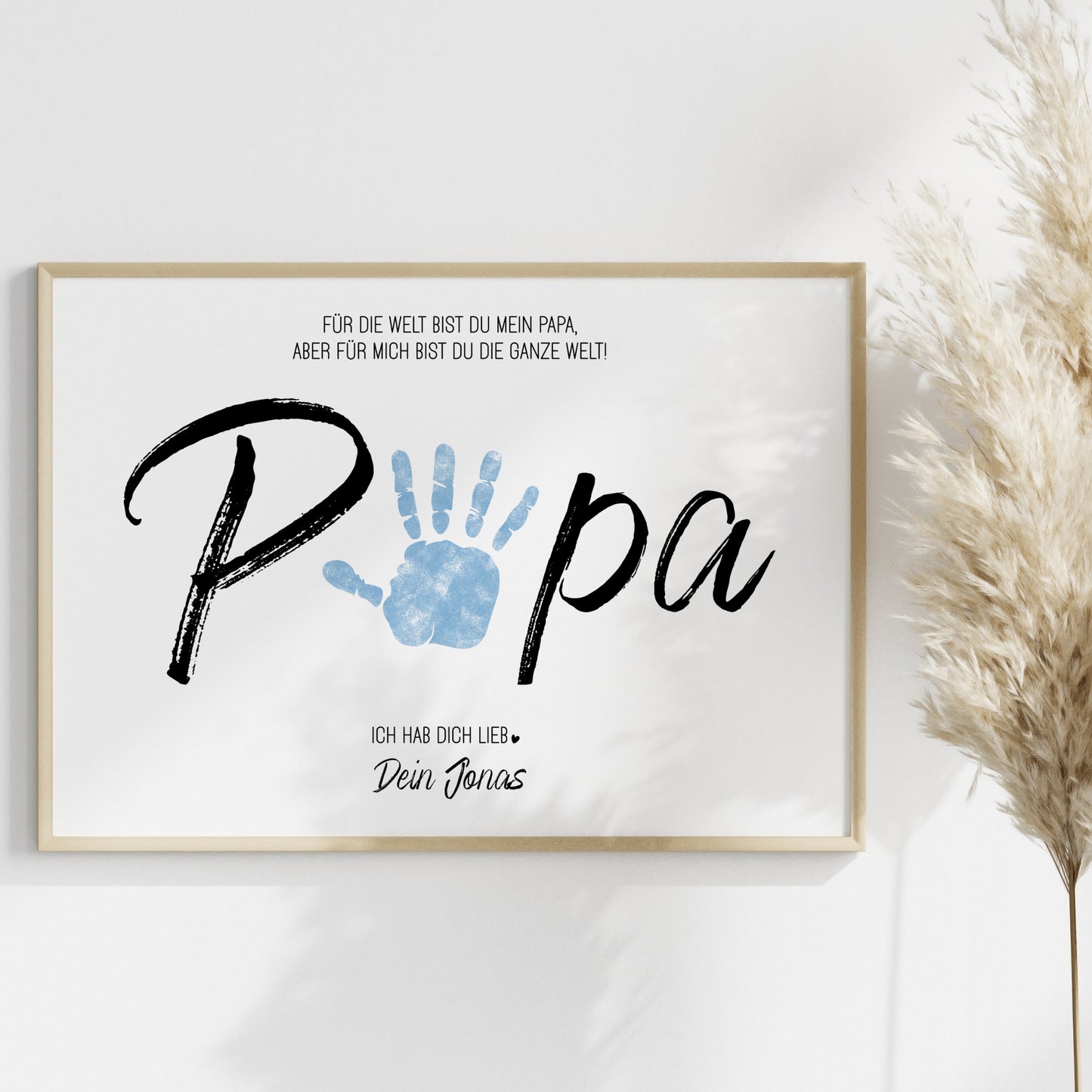 Handabdruck Kinder Baby Geschenk für Papa Vorlage personalisiert mit Namen Vatertag