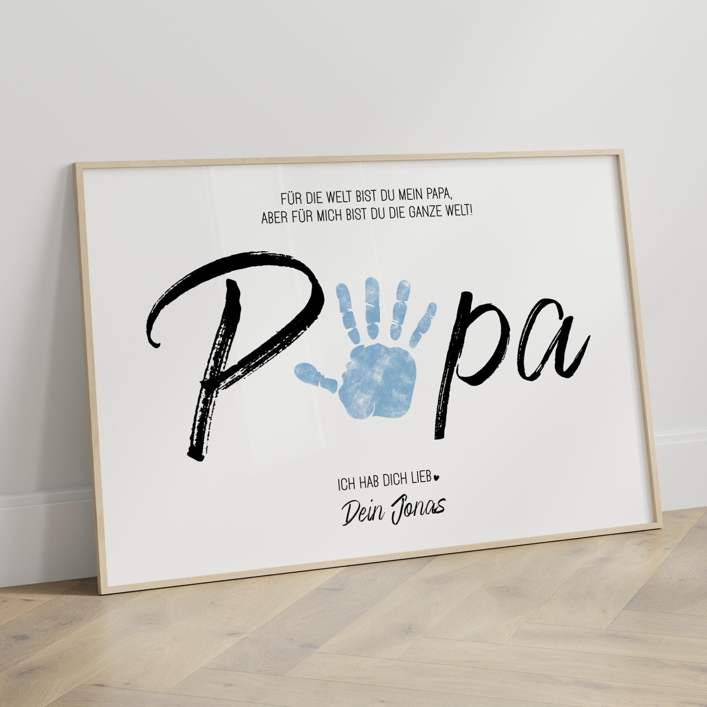 Handabdruck Kinder Baby Geschenk für Papa Vorlage personalisiert mit Namen Vatertag