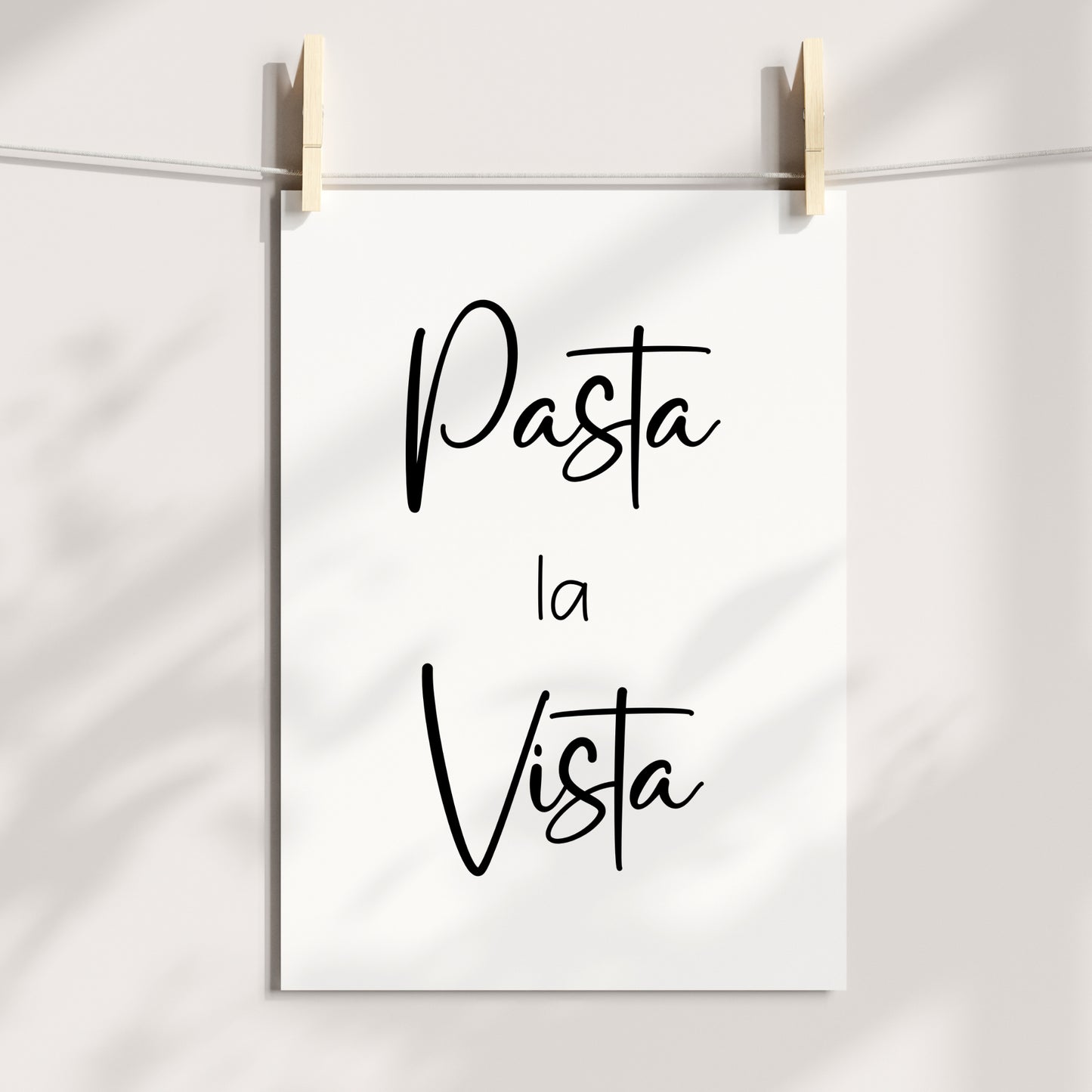 Pasta la Vista  Poster Wanddeko Küchenbild Küche Spruch lustig witzig Minimalistisch schwarz weiß