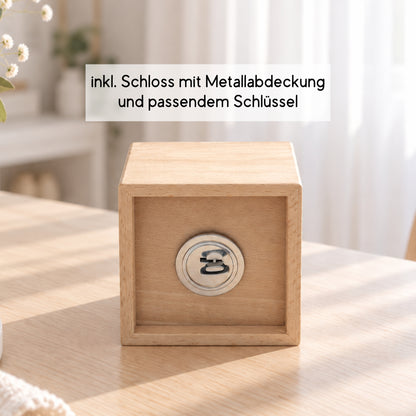 Holzspardose für Kinder personalisiert mit Namen mit Auswahl an Bauernhoftieren