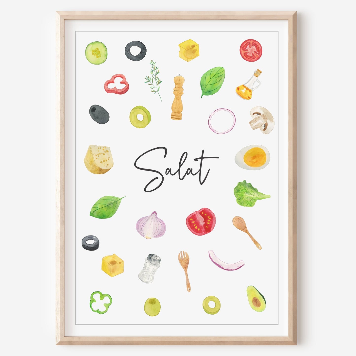 Salat Poster Bunt Küchenbild Familie Home Zuhause Wanddeko