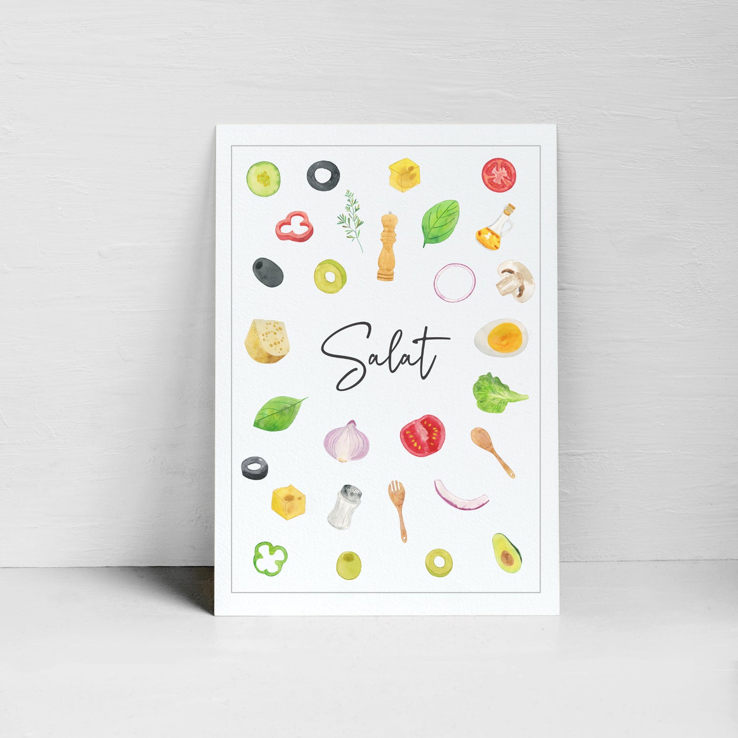 Salat Poster Bunt Küchenbild Familie Home Zuhause Wanddeko