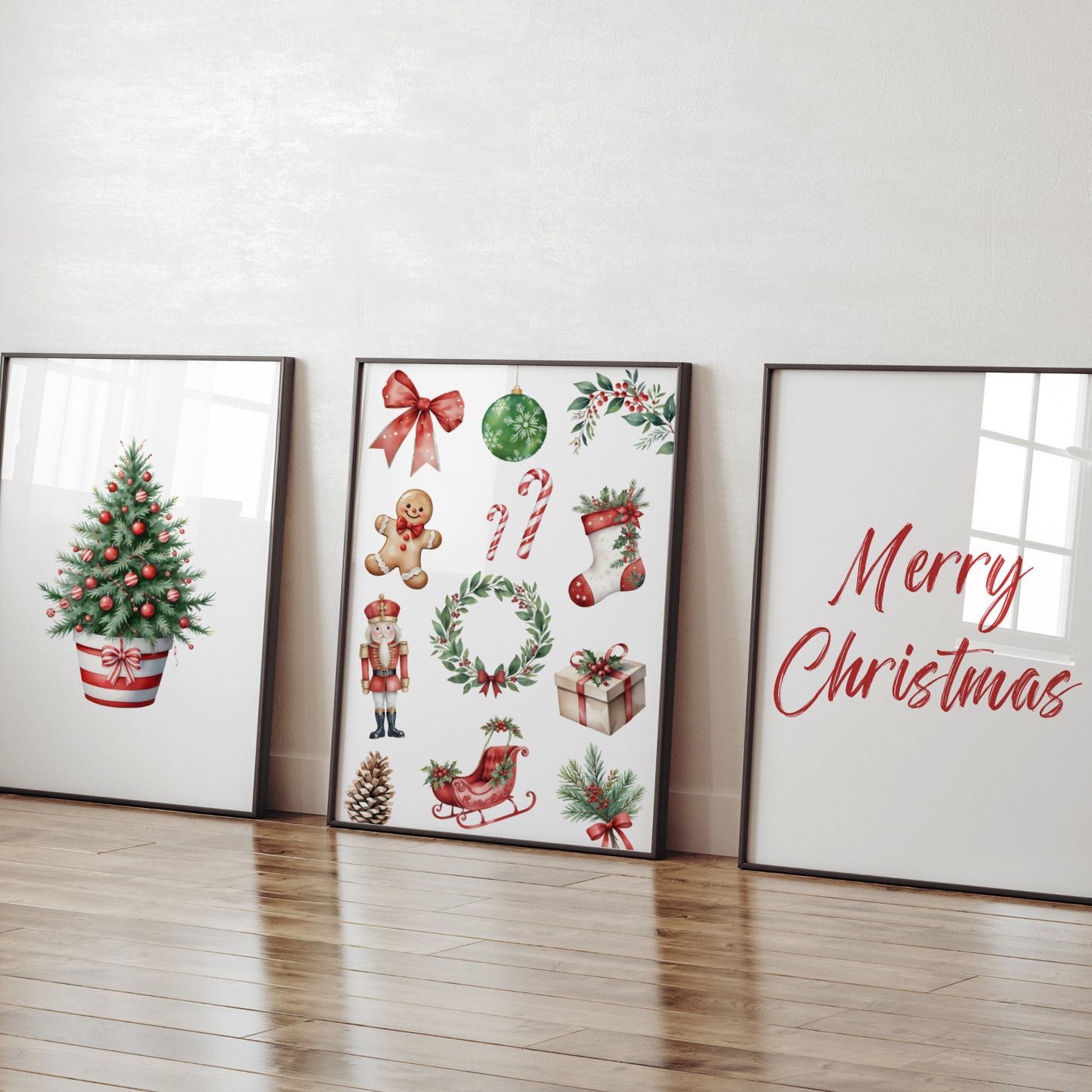 Poster 3er Set Weihnachten Weihnachtsbaum Weihnachtsbild Weihnachtsdeko Weihnachtsgeschenk Tannenbaum Weihnachtsposter