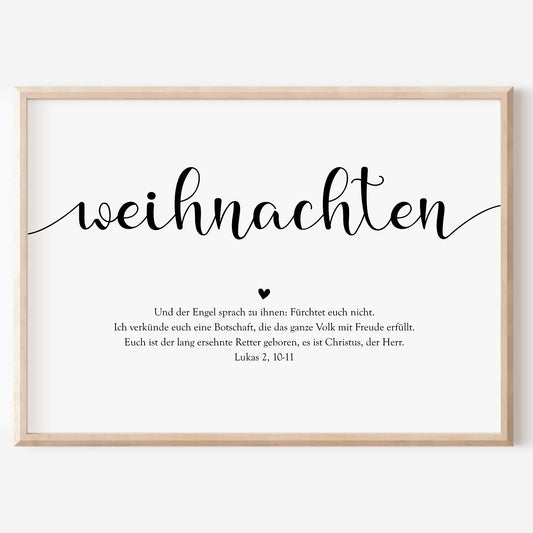 Weihnachten Poster Bibelvers Weihnachtsdeko Weihnachtsposter