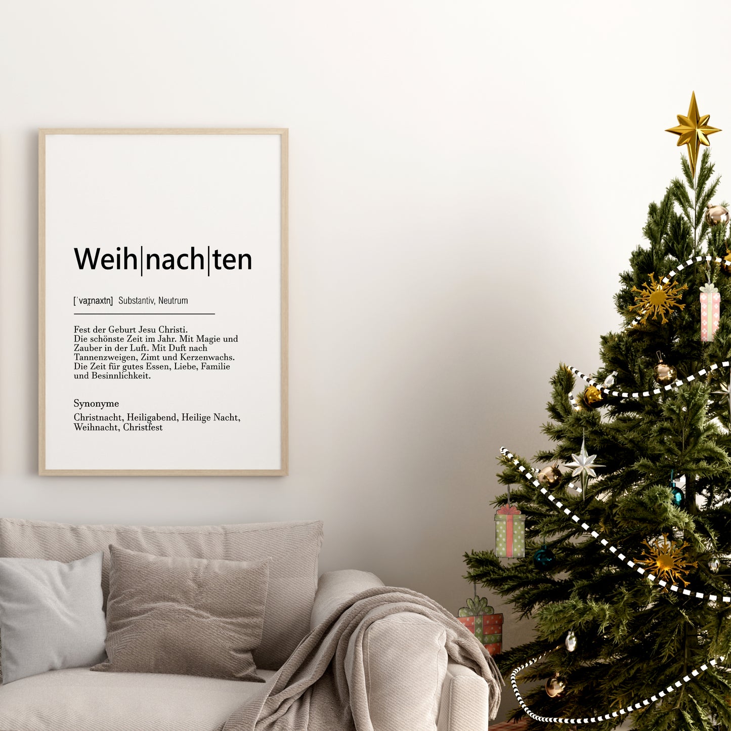 Poster Weihnachten Definition Familie Zuhause Weihnachtsdeko Weihnachtsbild